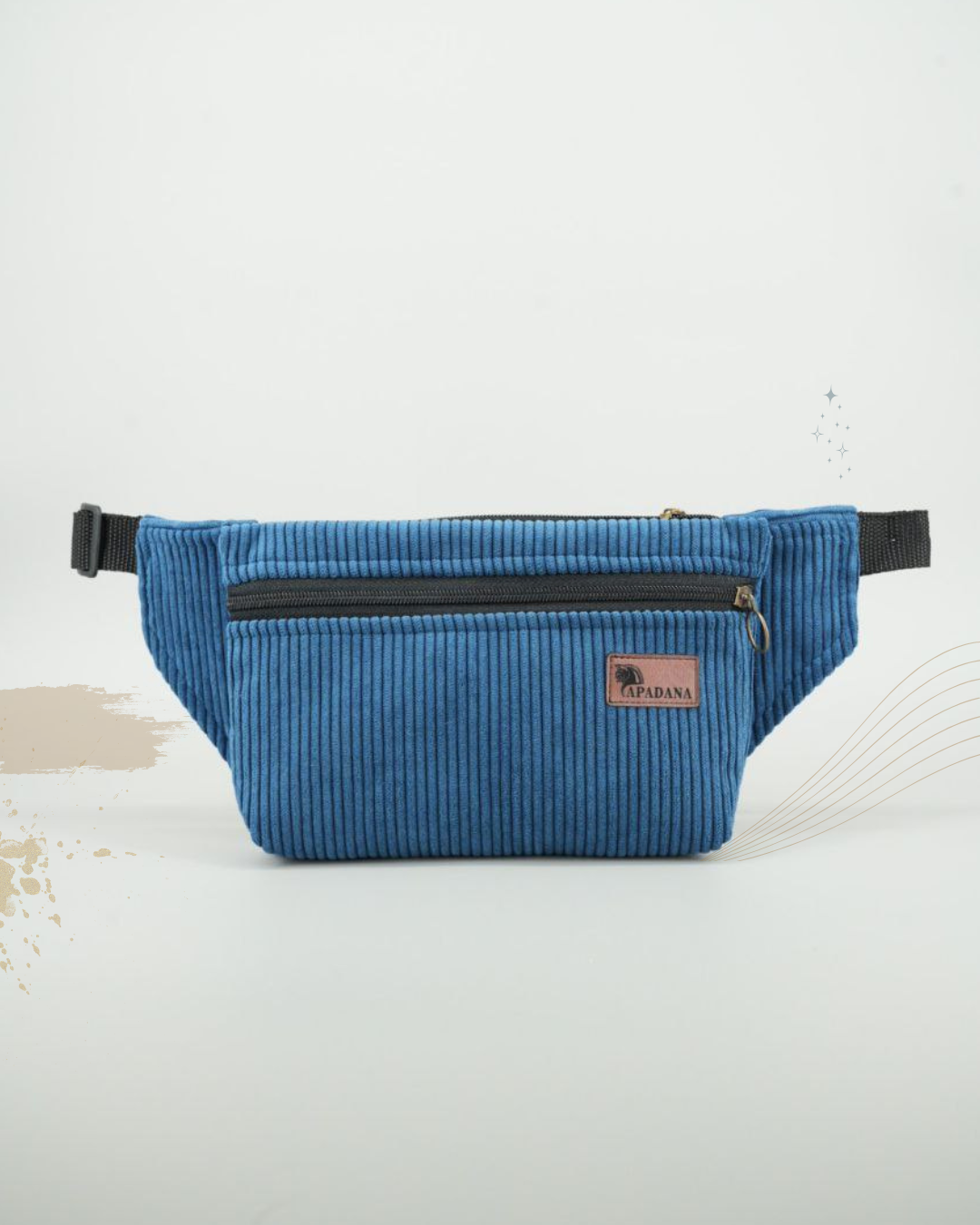 4-Eckig – Nachhaltige Bauchtasche aus  Cord-mit 3 Fächern