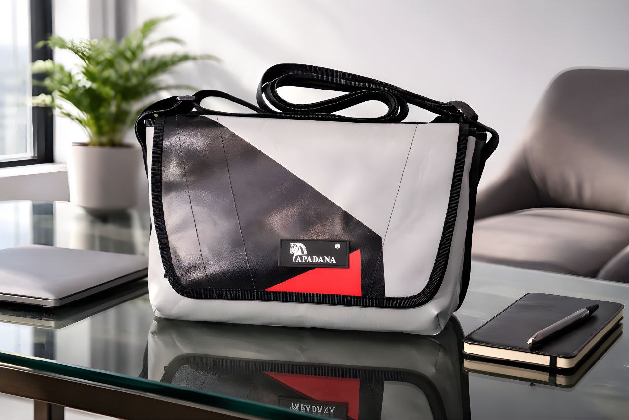 Laptop Tasche aus recycelter LKW-Plane | 13–14 Zoll | Handgemacht | Umhängetasche Unisex