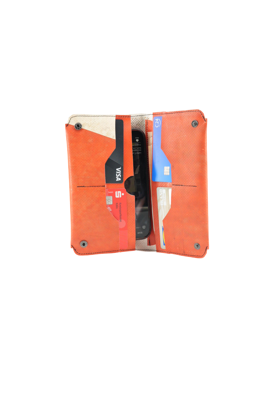 Portemonnaie aus LKW-Plane – Upcycling Geldbörse Unisex – Handgemacht mit Kartenfächern