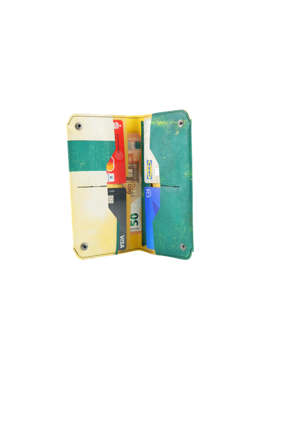 Portemonnaie aus LKW-Plane – Upcycling Geldbörse Unisex – Handgemacht mit Kartenfächern