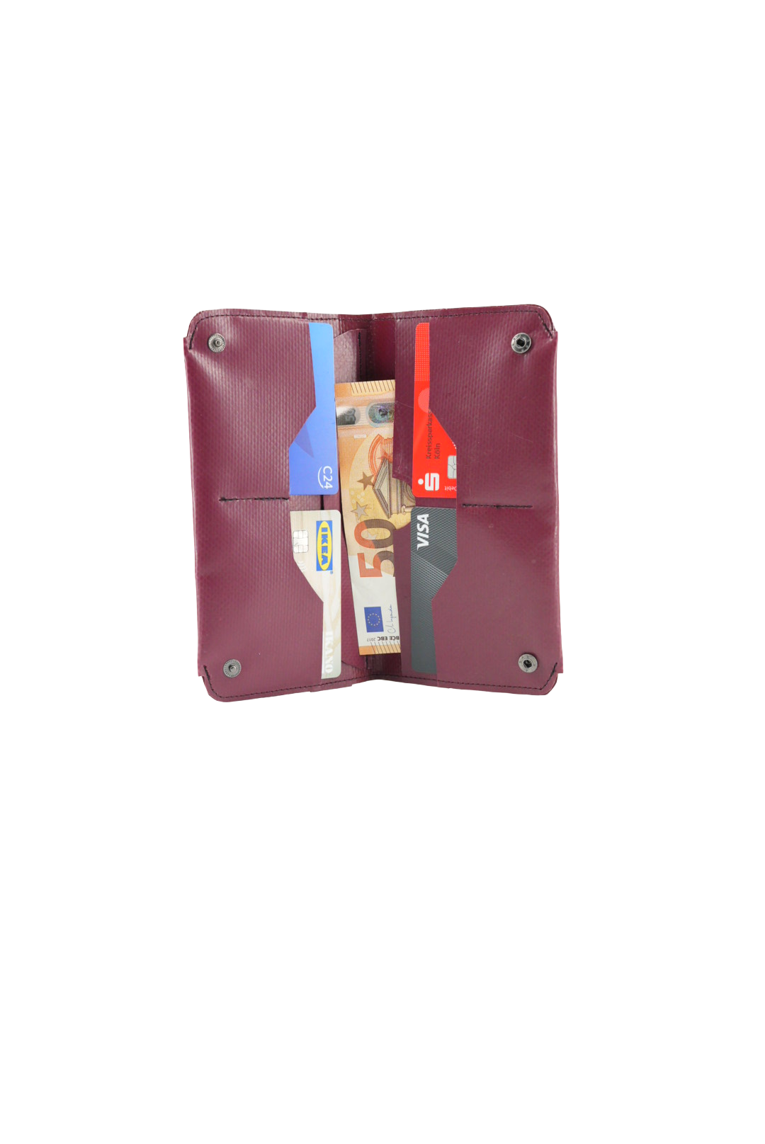 Portemonnaie aus LKW-Plane – Upcycling Geldbörse Unisex – Handgemacht mit Kartenfächern