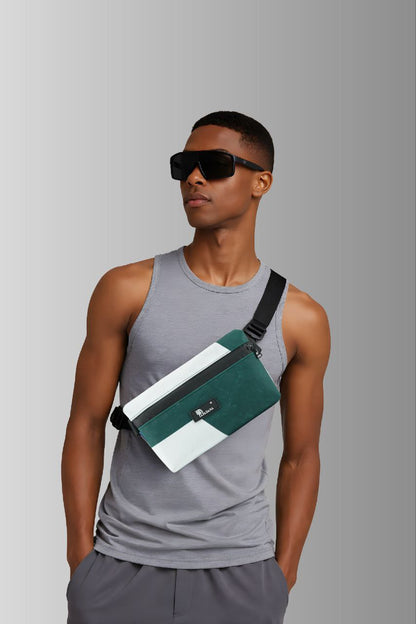 4-Ekig Bauchtasche aus recycelter LKW-Plane | Unisex | Crossbody tragbar | Handgemacht