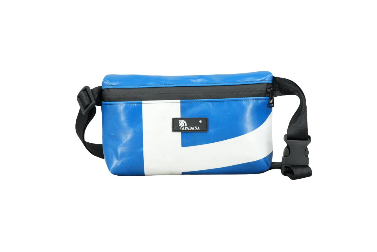 4-Ekig Bauchtasche aus recycelter LKW-Plane | Unisex | Crossbody tragbar | Handgemacht