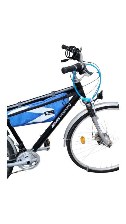 2in1 Fahrrad Rahmentasche & Umhängetasche – 45×20×6 cm – Recycelte LKW-Plane – Handgemacht
